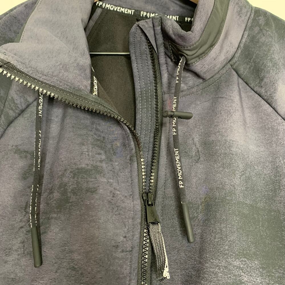 FP Movement Canyon Crushin' Crop Jacket Black Wash Full Zip New Womens Large - Picture 10 of 16